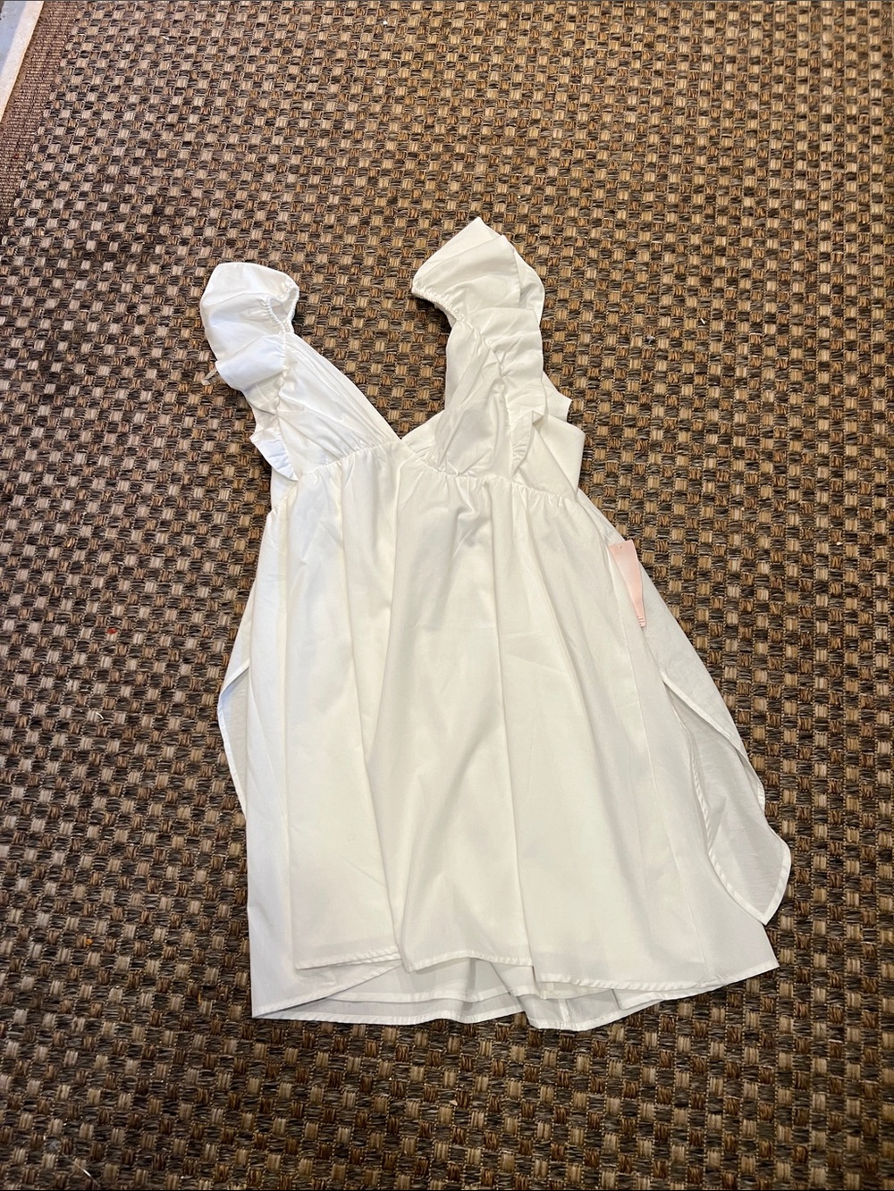 Inspired Hearts White Ruffled Strap Dress xl